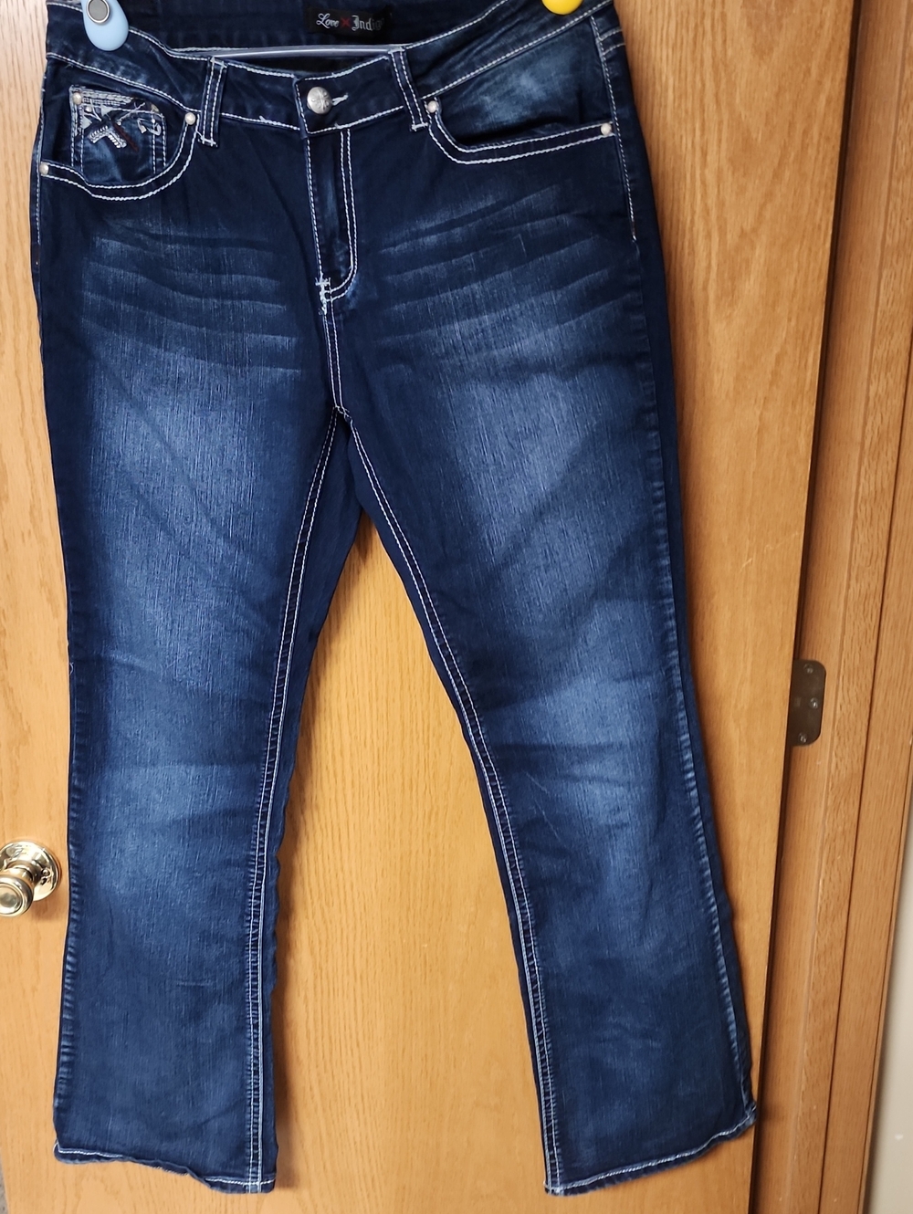 Indigo brands Dark Jeans with Embroidered Cross Pockets 14x32 number 538 - Picture 6 of 8